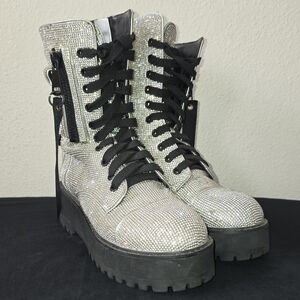 Dolls Kill Billionaire Bling Combat Boots Size 6